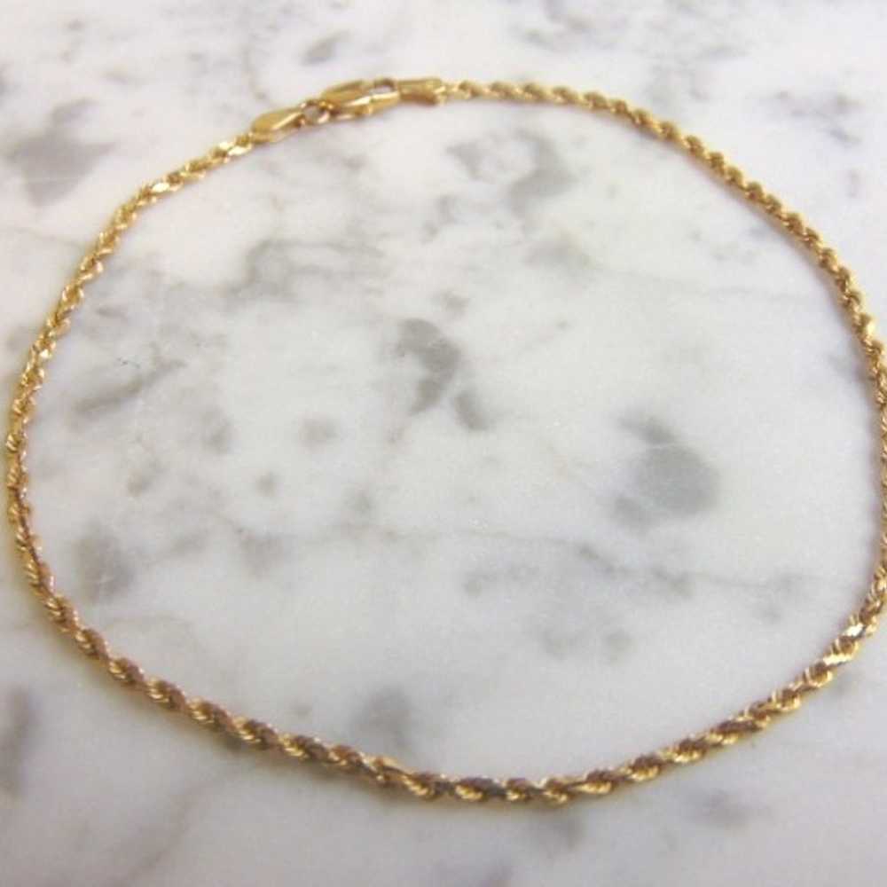 14K Yellow Gold Fine Rope Bracelet E3058 - image 1