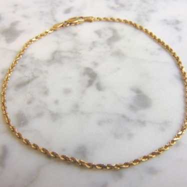 14K Yellow Gold Fine Rope Bracelet E3058 - image 1