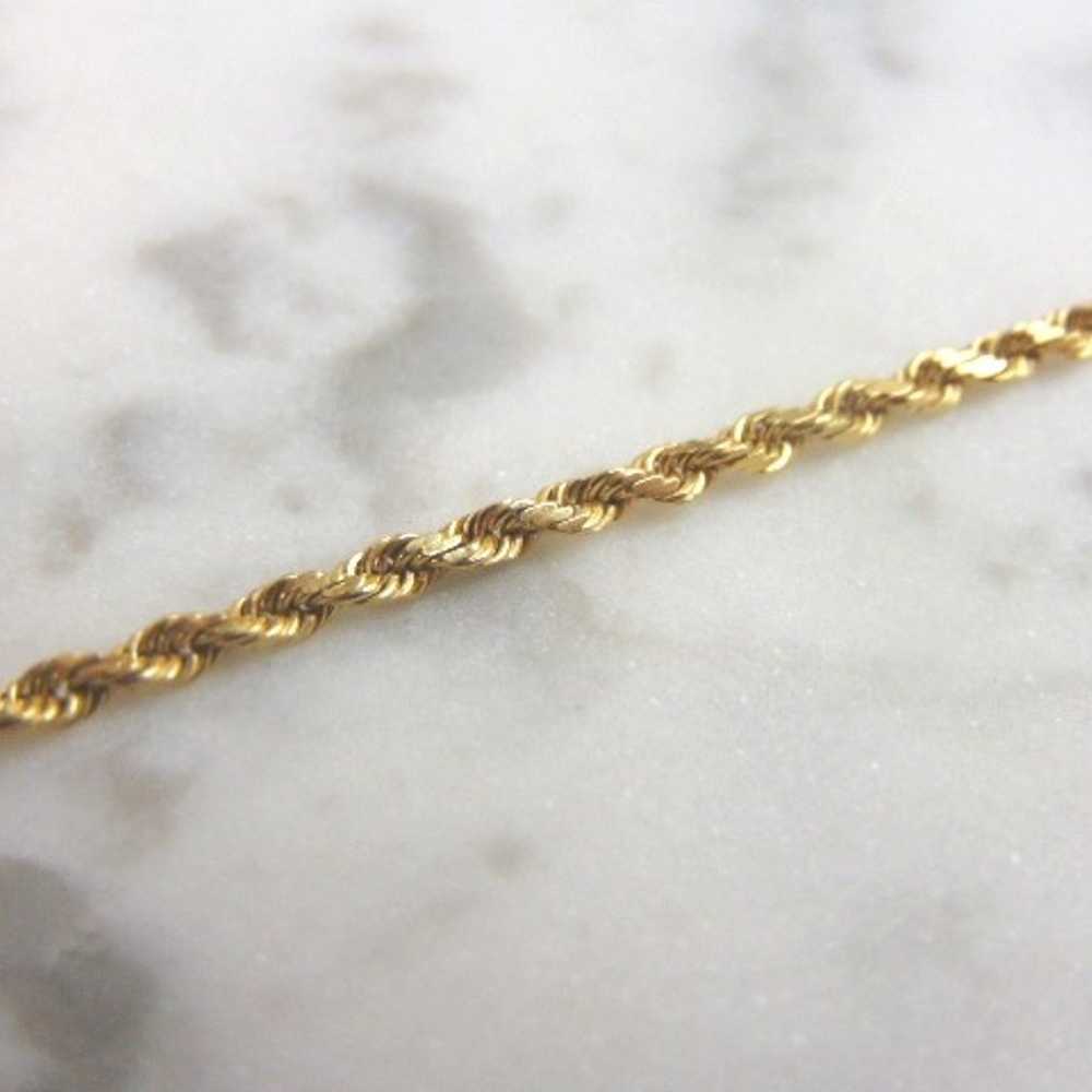 14K Yellow Gold Fine Rope Bracelet E3058 - image 2