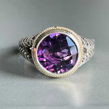 Effy Faceted Amethyst Ring in 925 Sterling Silver… - image 1