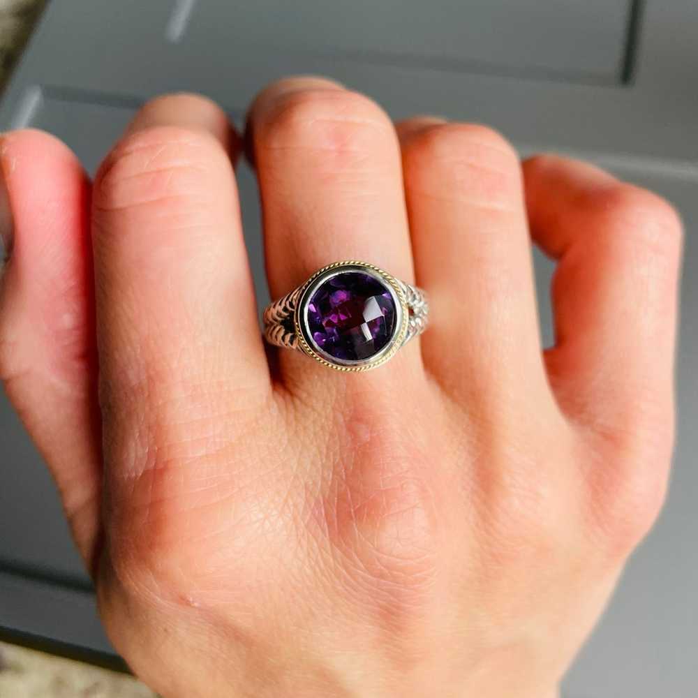 Effy Faceted Amethyst Ring in 925 Sterling Silver… - image 2