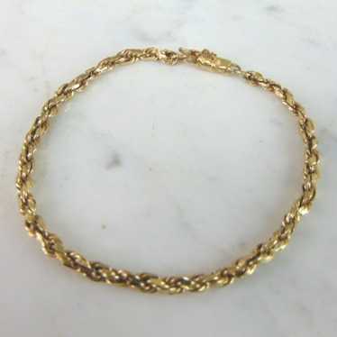 Vintage Estate 14K Yellow Gold Rope Bracelet E5134 - image 1