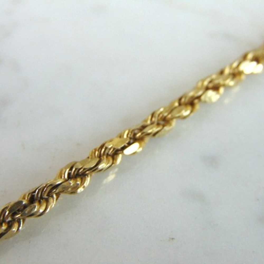 Vintage Estate 14K Yellow Gold Rope Bracelet E5134 - image 4