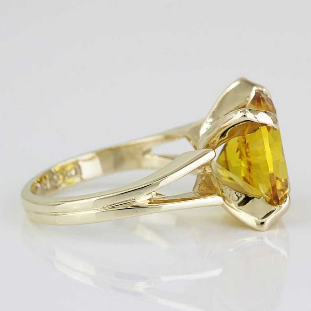 Vintage 10k Yellow Gold Citrine Gemstone Solitair… - image 3