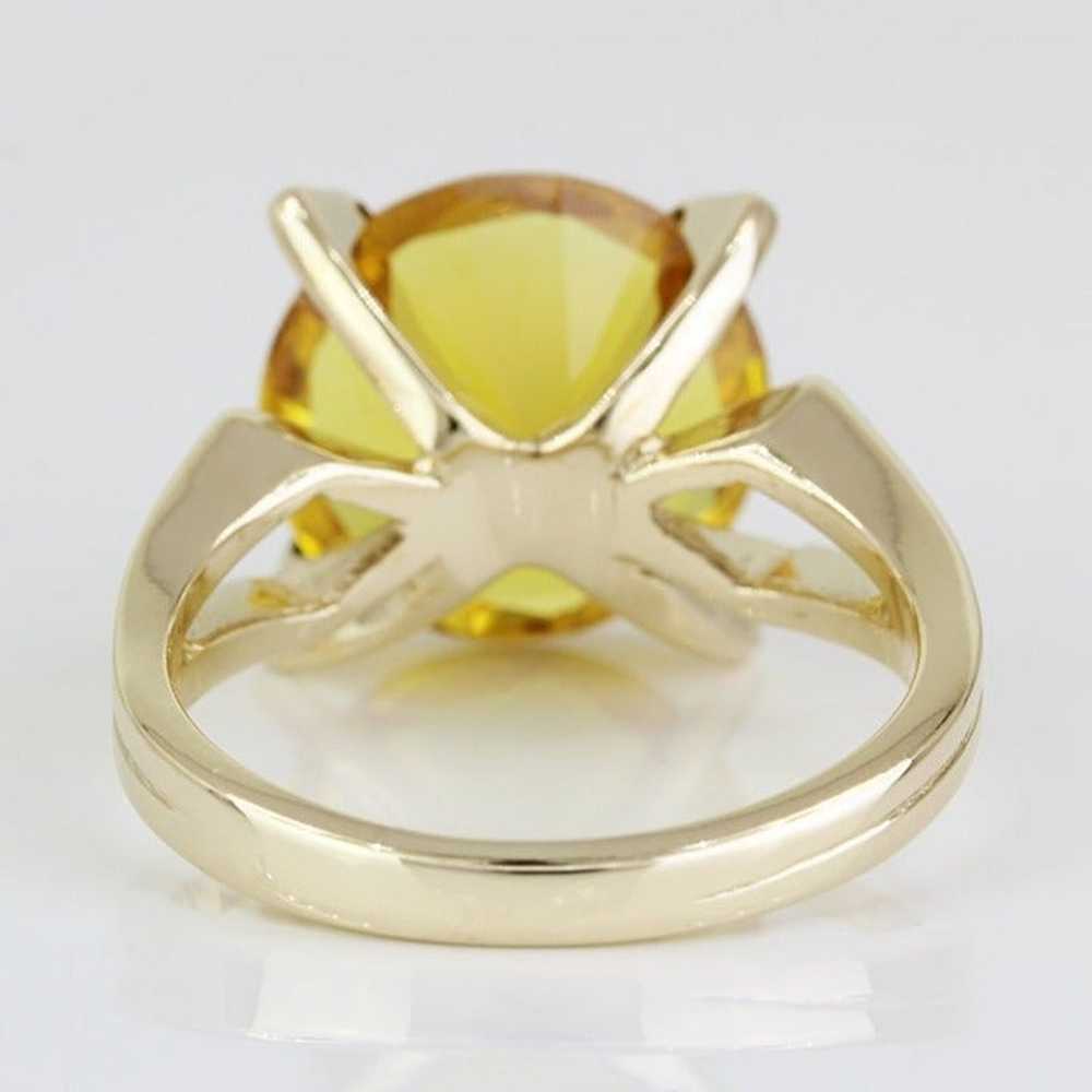 Vintage 10k Yellow Gold Citrine Gemstone Solitair… - image 4