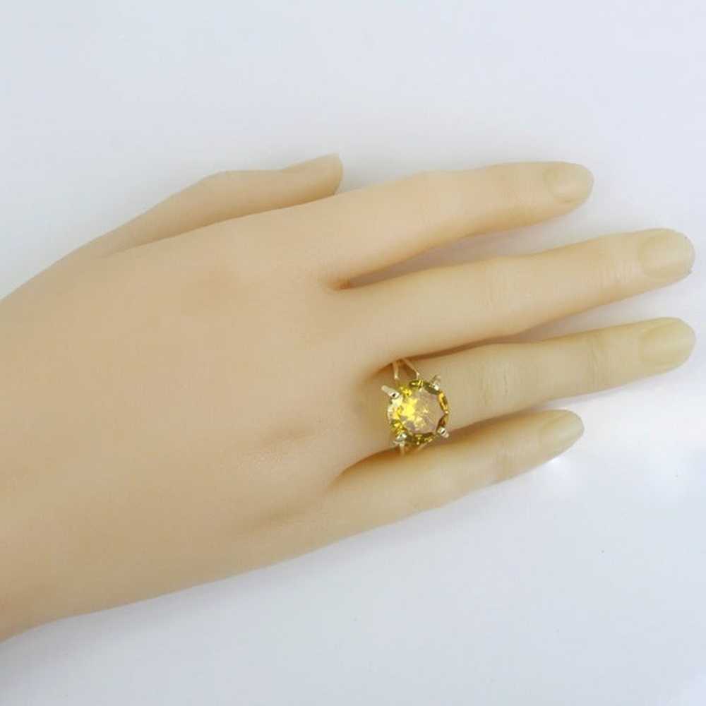 Vintage 10k Yellow Gold Citrine Gemstone Solitair… - image 7