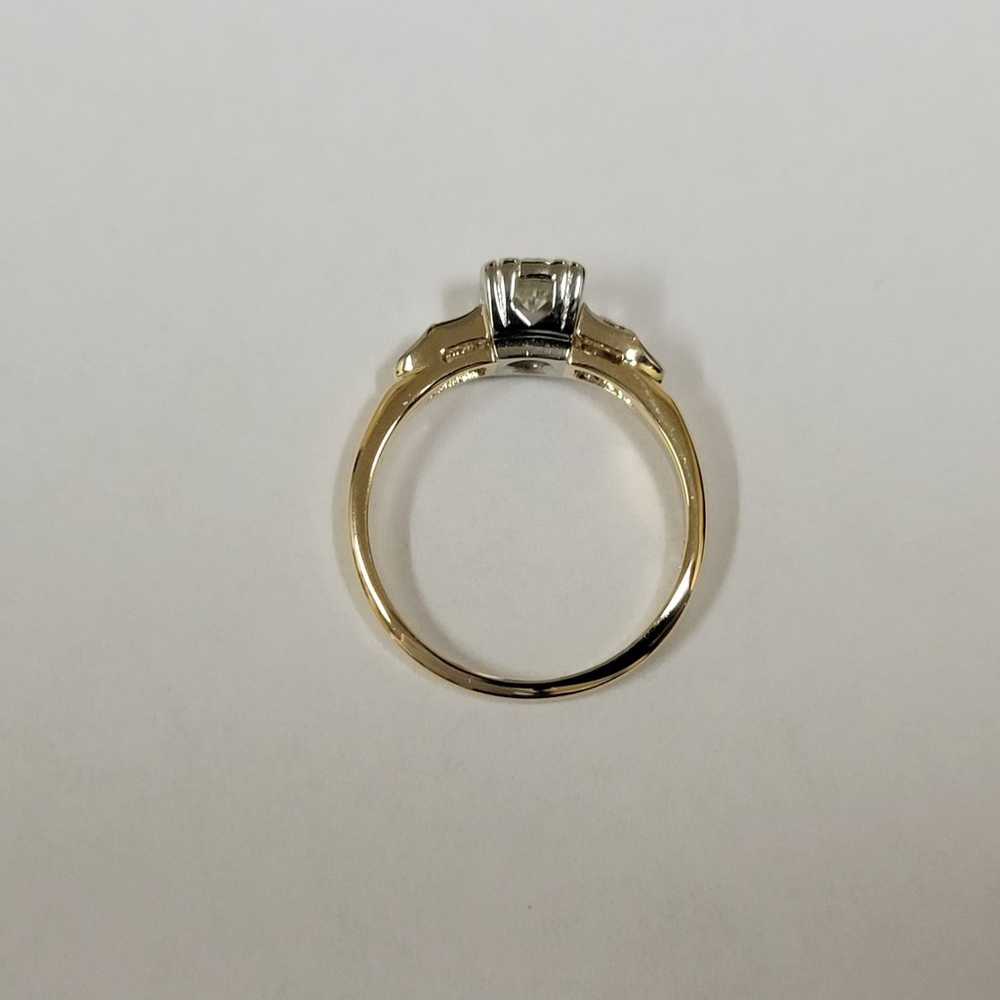 14k Vintage Two Tone Gold 3 Round  Diamonds Ladie… - image 12