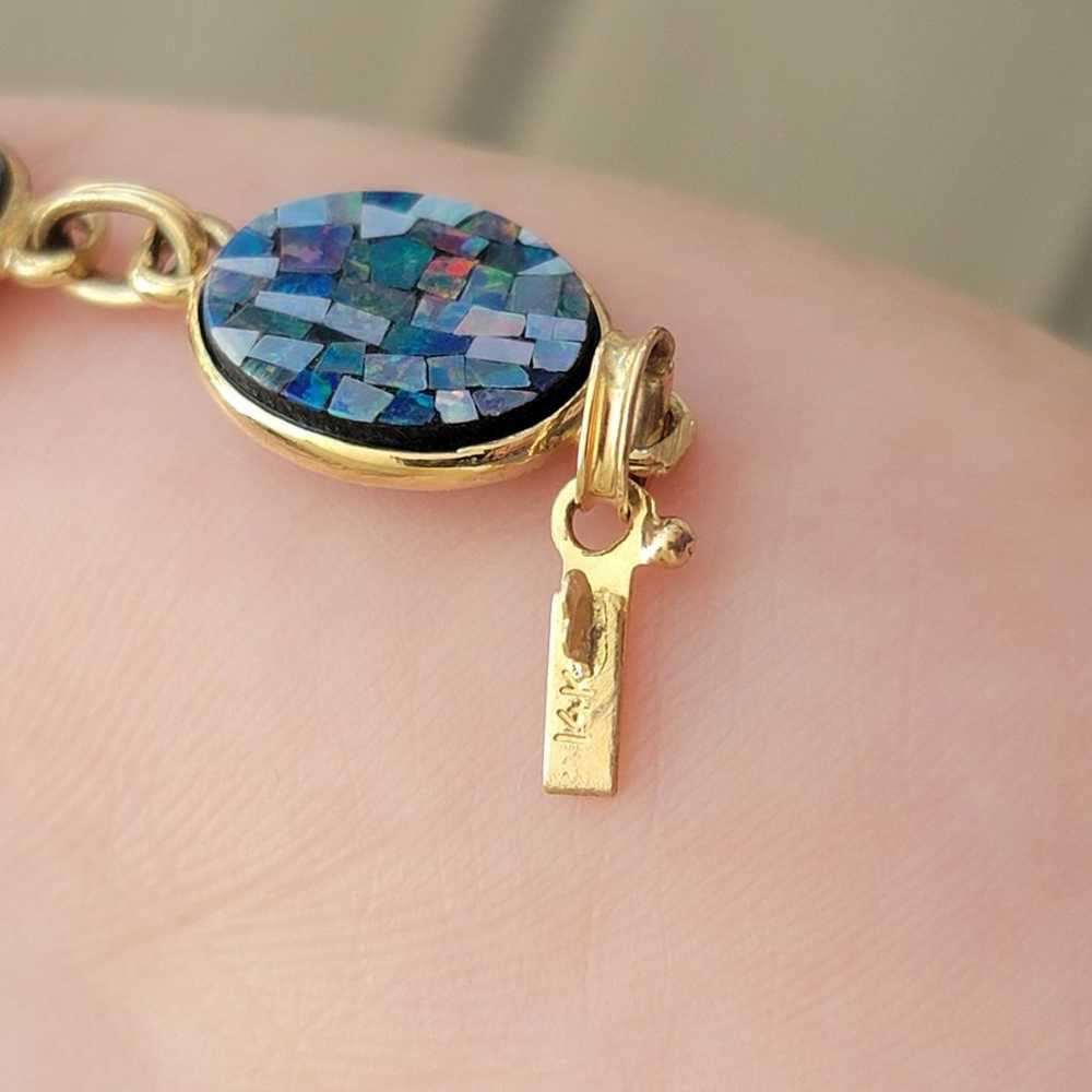 14k Yellow Gold Opal Mosaic Bracelet - image 5