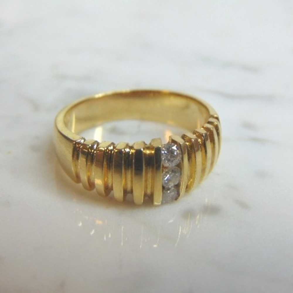 14K Yellow Gold Diamond Ring E2965 - image 4