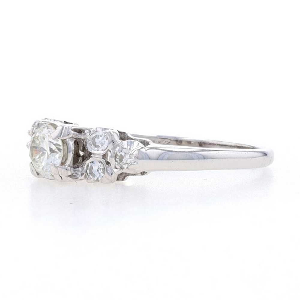 White Gold Diamond Engagement Ring - 14k Round Br… - image 3