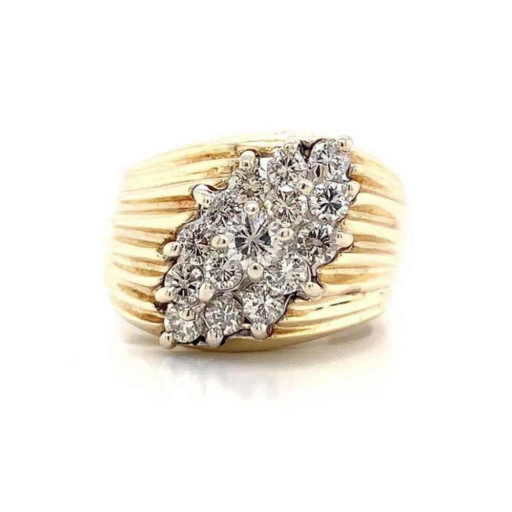 Vintage Waterfall 15 Diamond Ring 14 K Gold Size … - image 6