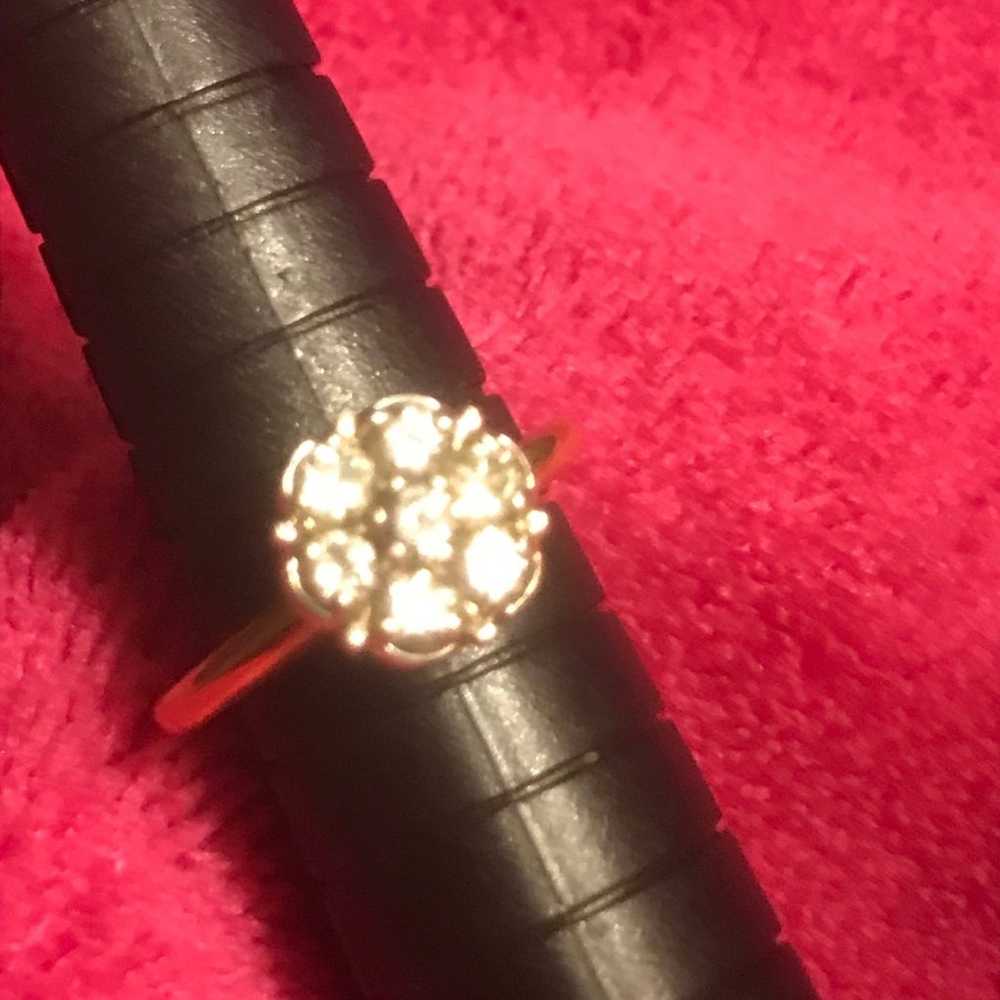 Vintage Estate find diamond cluster 14k solid yel… - image 5