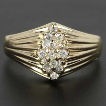 Vintage 14k Gold Diamond Waterfall Ring - image 1