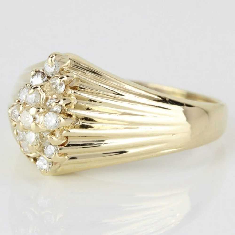 Vintage 14k Gold Diamond Waterfall Ring - image 3