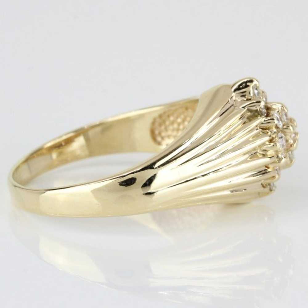 Vintage 14k Gold Diamond Waterfall Ring - image 4