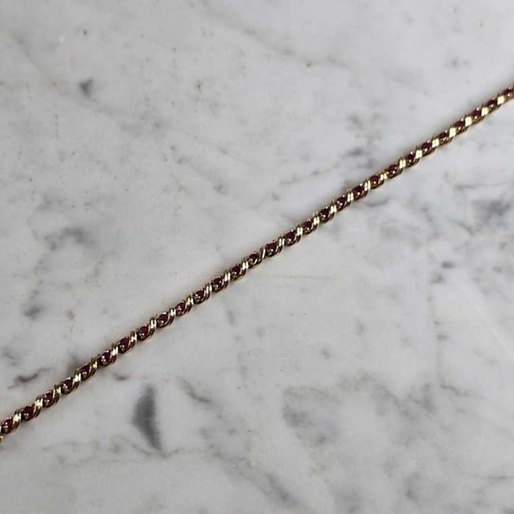 Womens Vintage Estate 14k Yellow Gold Ruby Tennis… - image 2