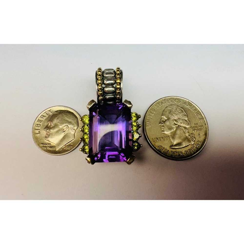 Vintage Lagos Caviar Amethyst & Peridot Pendant S… - image 10