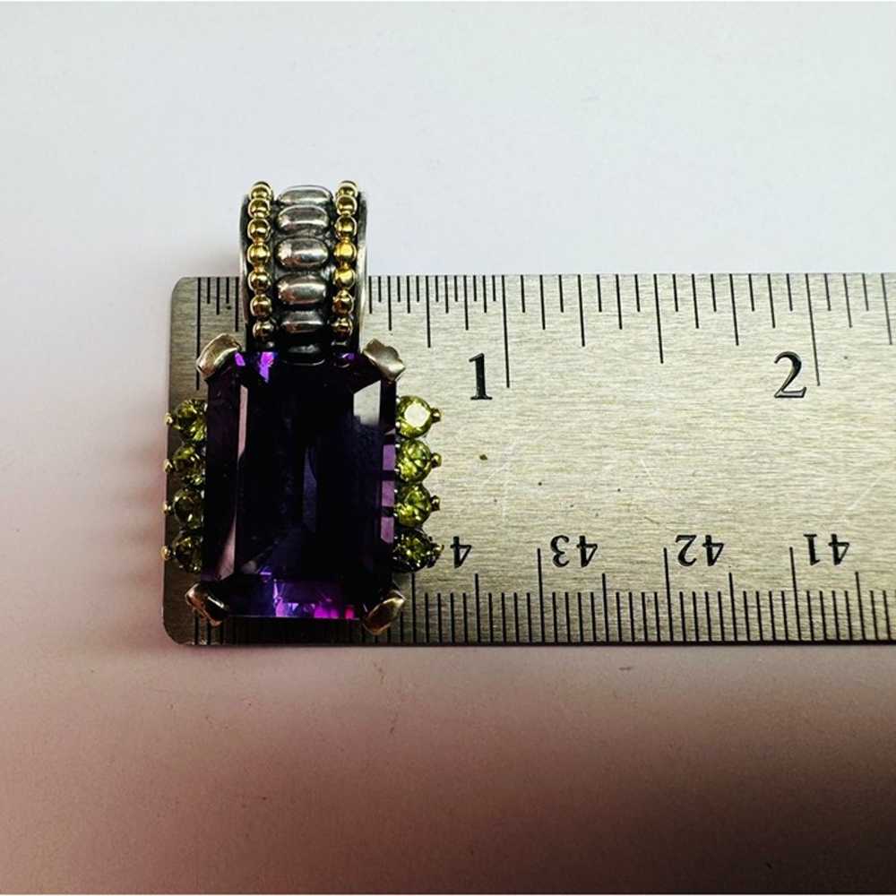 Vintage Lagos Caviar Amethyst & Peridot Pendant S… - image 12