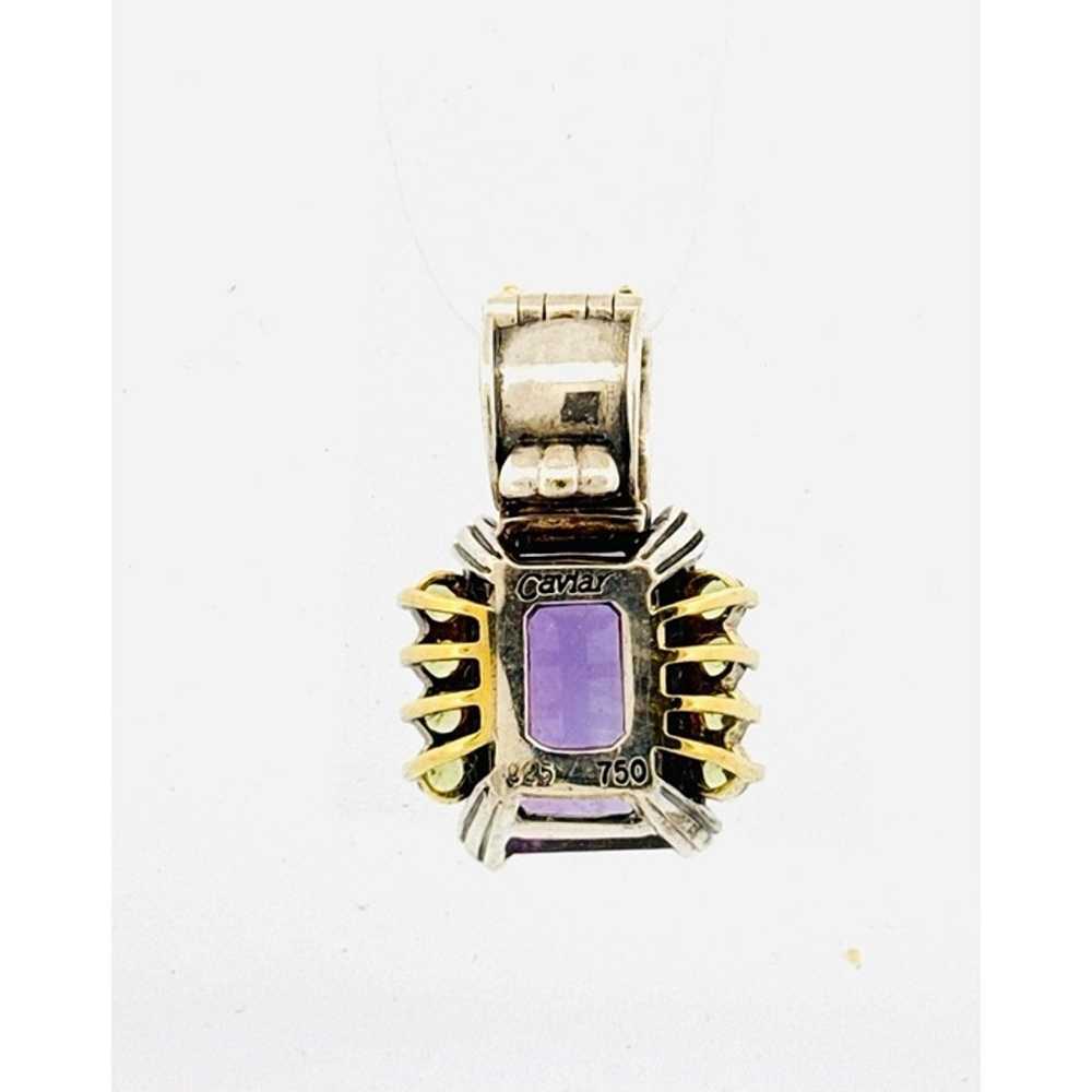 Vintage Lagos Caviar Amethyst & Peridot Pendant S… - image 6