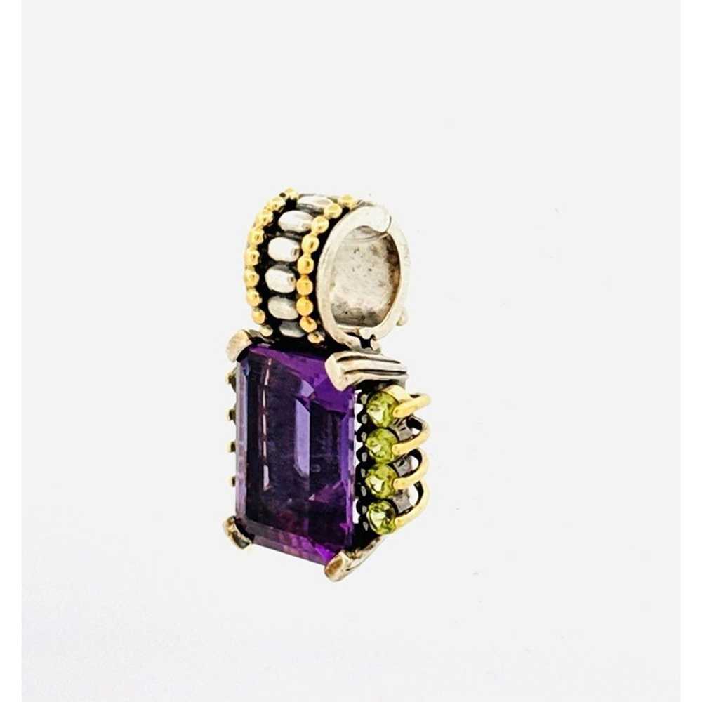 Vintage Lagos Caviar Amethyst & Peridot Pendant S… - image 9