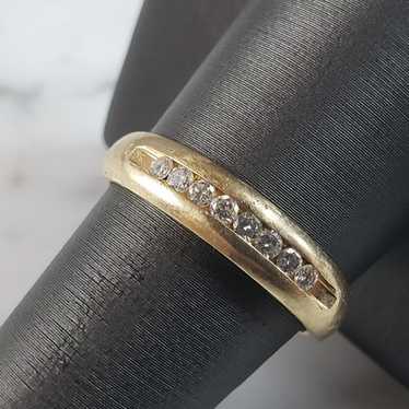 Mens Vintage Estate 14k Yellow Gold Diamond Ring … - image 1