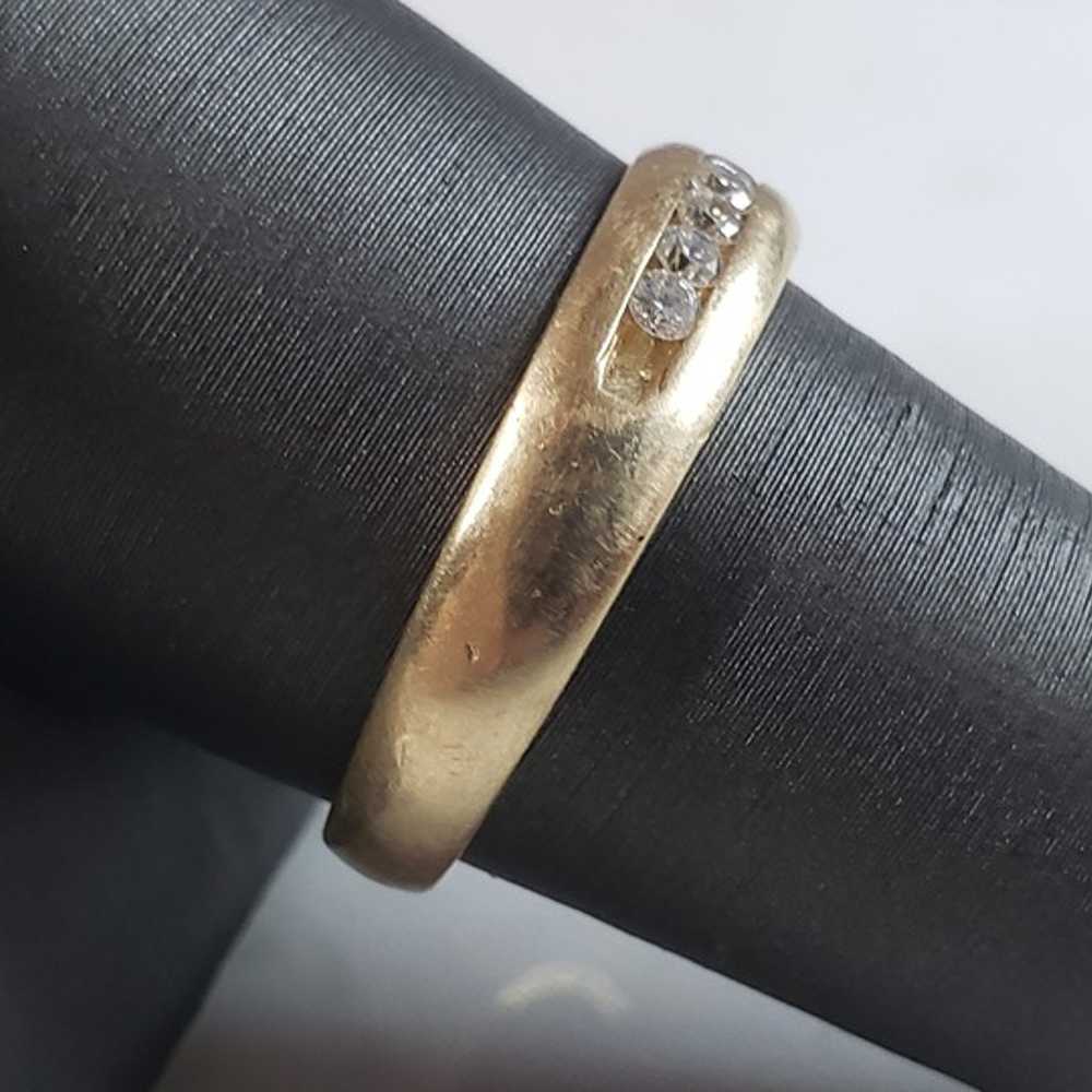 Mens Vintage Estate 14k Yellow Gold Diamond Ring … - image 2