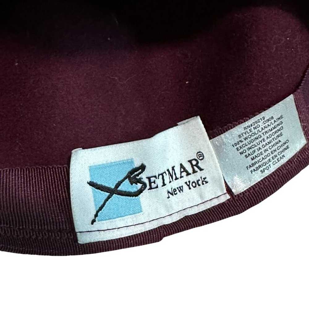 Vintage Betmar New York Pearl Maroon Hat - image 3