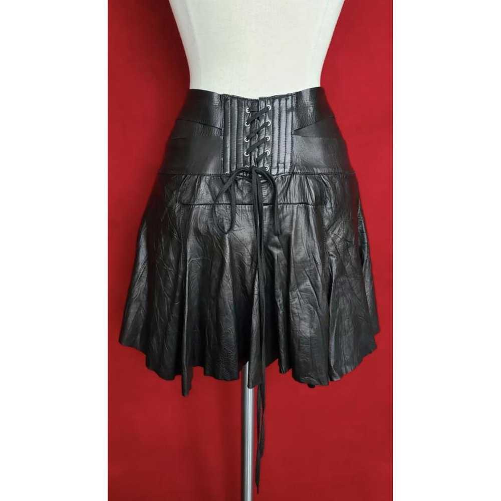 Roberto Cavalli Leather mini skirt - image 2