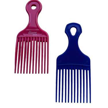 2 Vintage Diane Pink Hair Lift Plastic Comb & Blu… - image 1