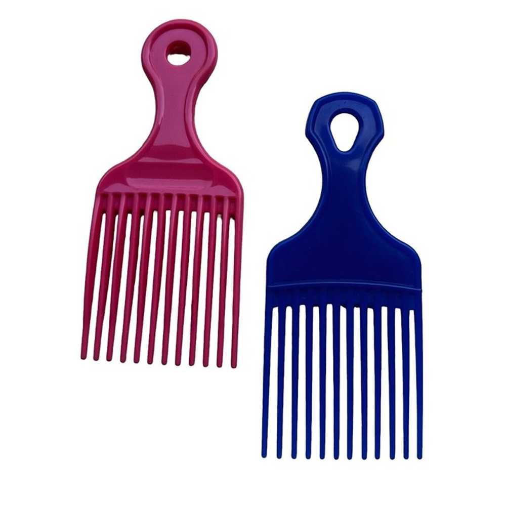 2 Vintage Diane Pink Hair Lift Plastic Comb & Blu… - image 2