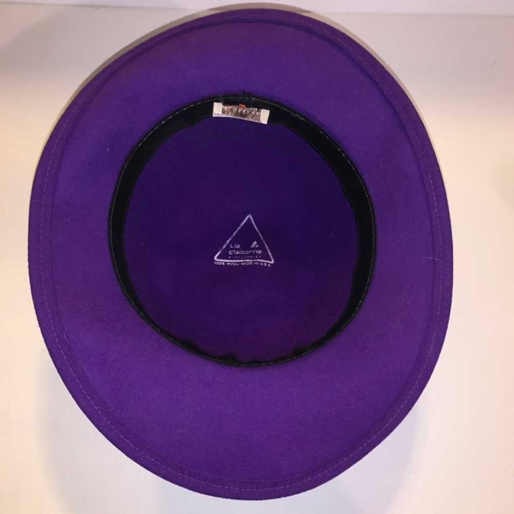 Vintage womens 100% wool purple hat - image 8