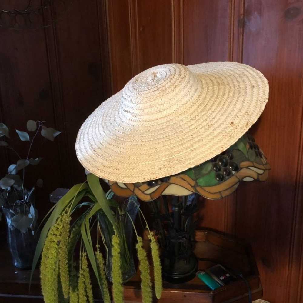 1940s Straw Beach Hat - image 1