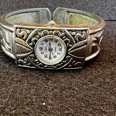 Vintage Collezio Quartz Cuff Bracelet Watch Silve… - image 1