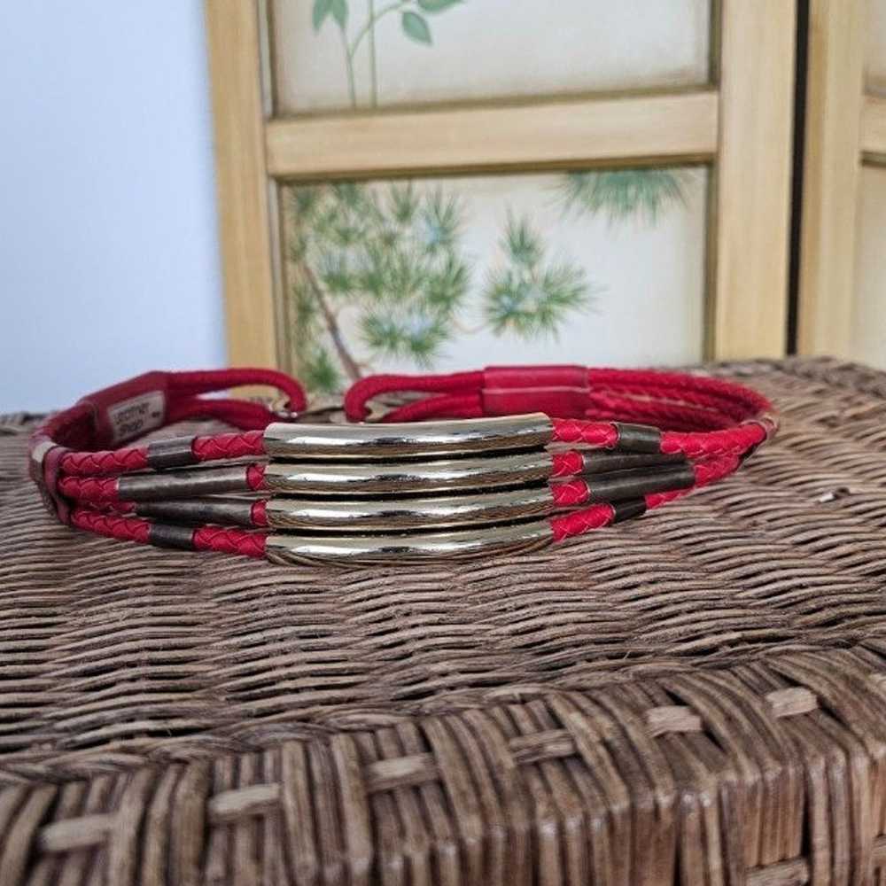 Vintage braided leather belt for women - image 1