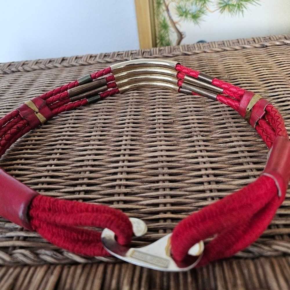 Vintage braided leather belt for women - image 6