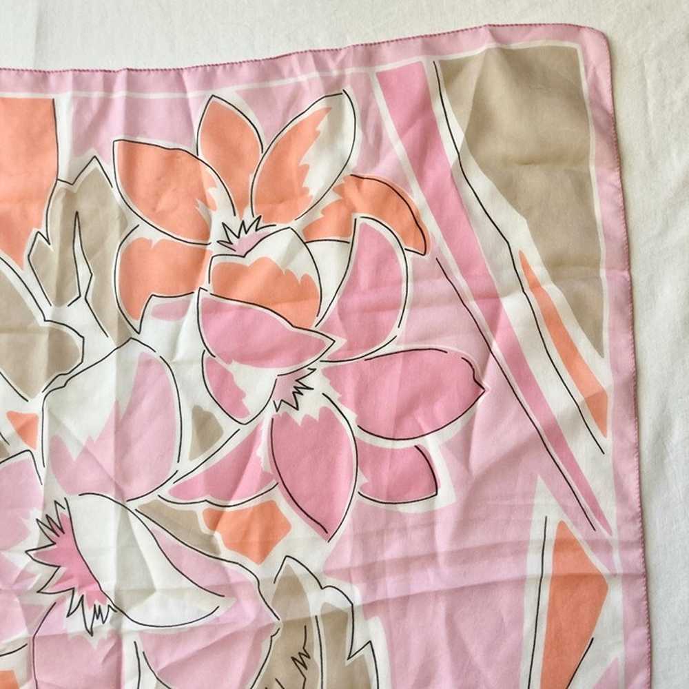 Vintage Floral Flower Scarf Wrap Shawl Acetate Pi… - image 4