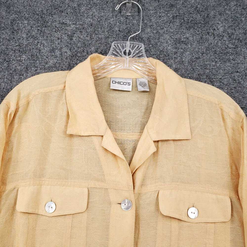 Vintage Chicos Jacket Womens 2 US L Large Yellow … - image 3