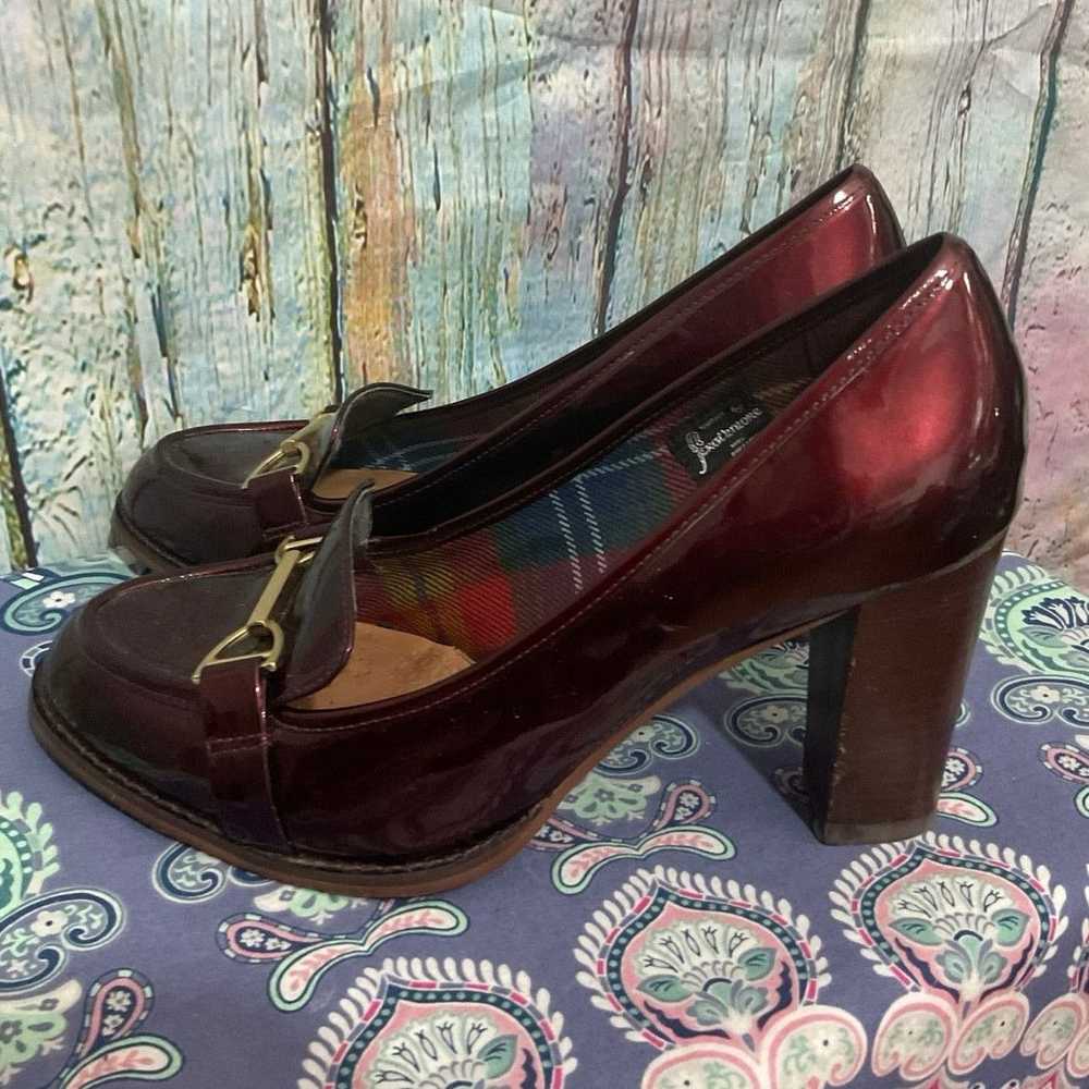 Clarks Clark’s Plus Tartan Plaid Burgundy Heels S… - image 2