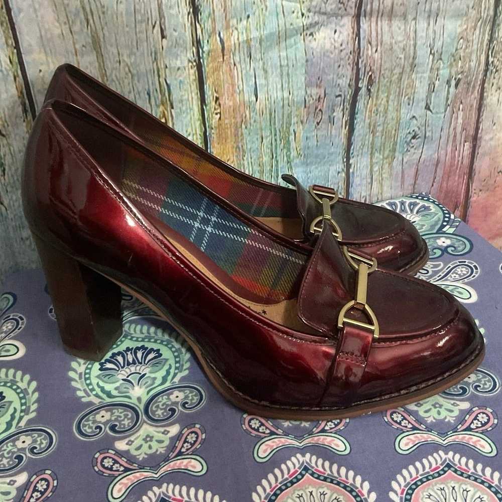 Clarks Clark’s Plus Tartan Plaid Burgundy Heels S… - image 7