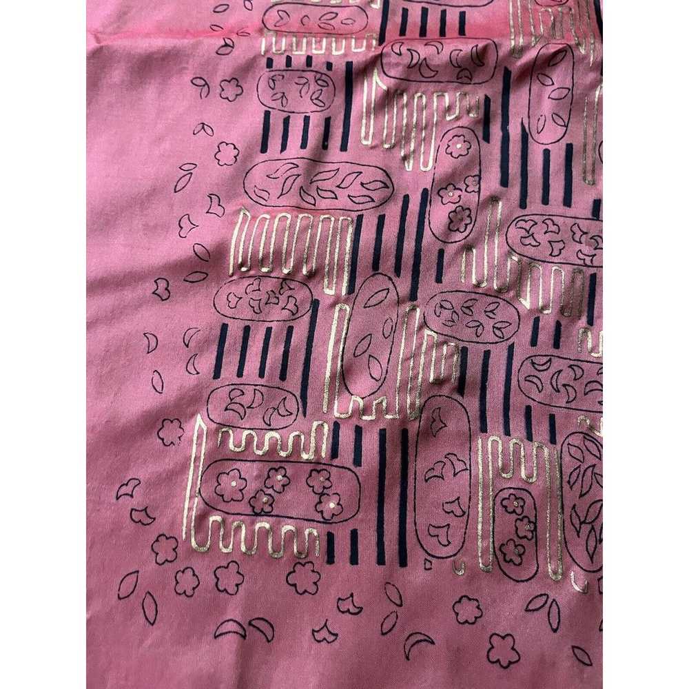 Vintage Hand Printed & Hand Rolled Scarf Made in … - image 6