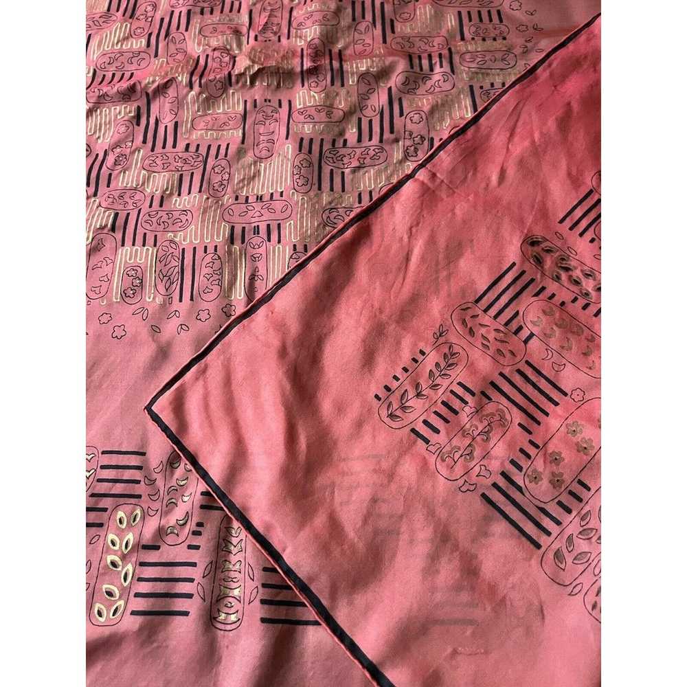 Vintage Hand Printed & Hand Rolled Scarf Made in … - image 7