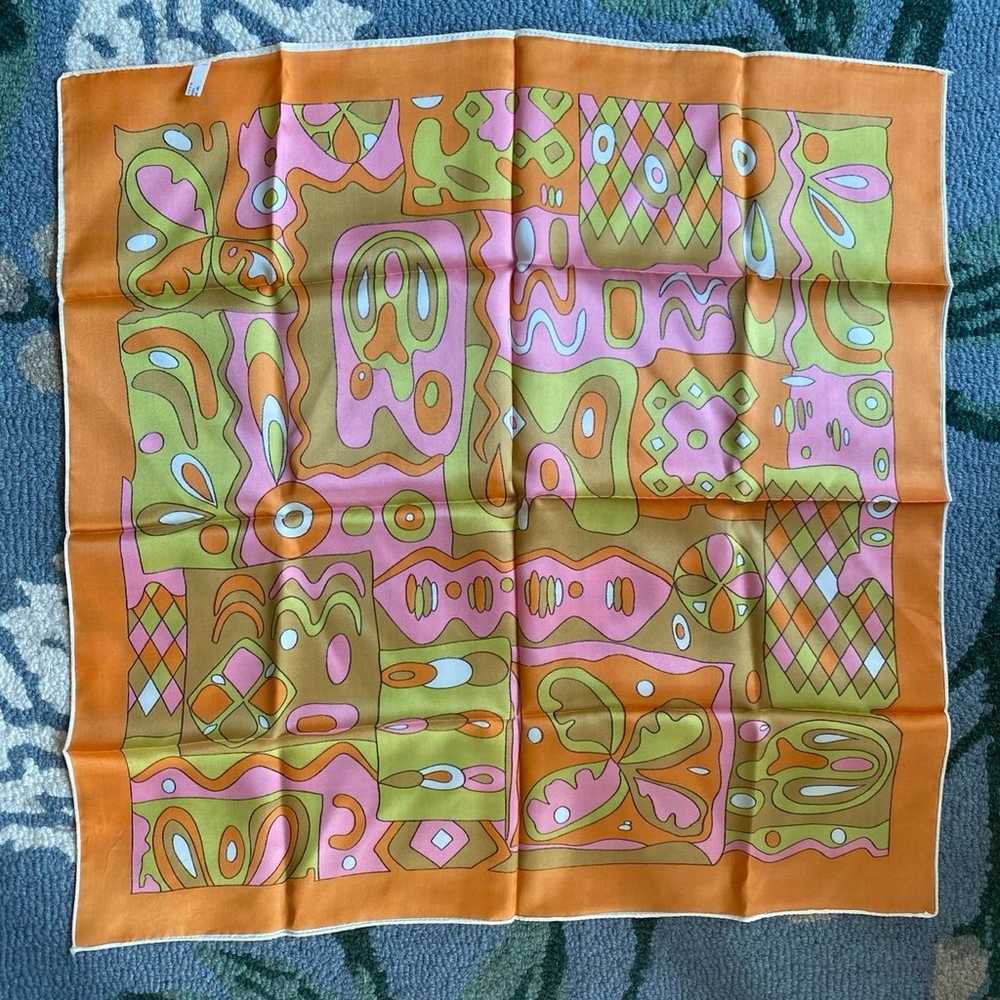 Vintage Retro Abstract Acetate Fashion Scarf – Or… - image 5