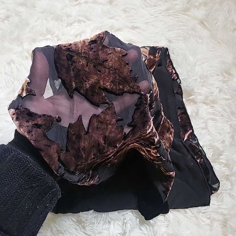 Vintage 90s Y2K Whimsygoth Small Velvet Scarf w/ … - image 10