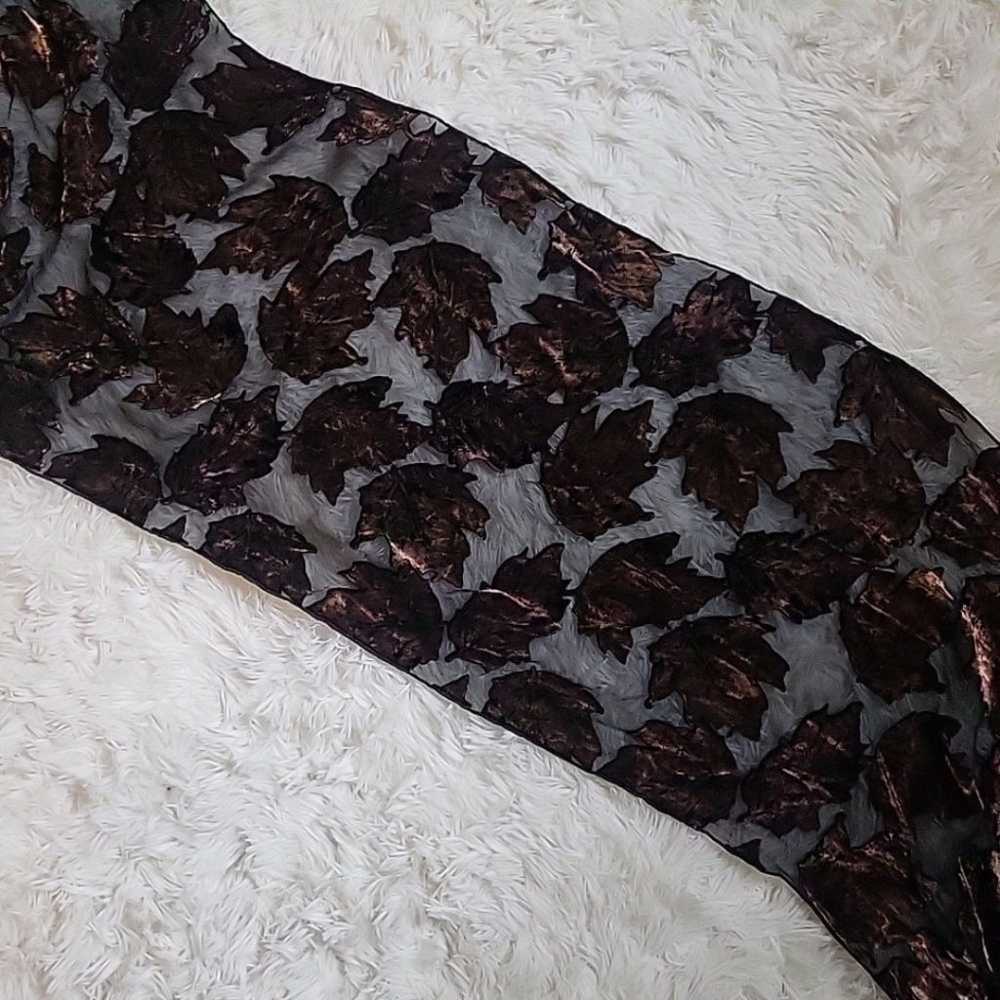 Vintage 90s Y2K Whimsygoth Small Velvet Scarf w/ … - image 5