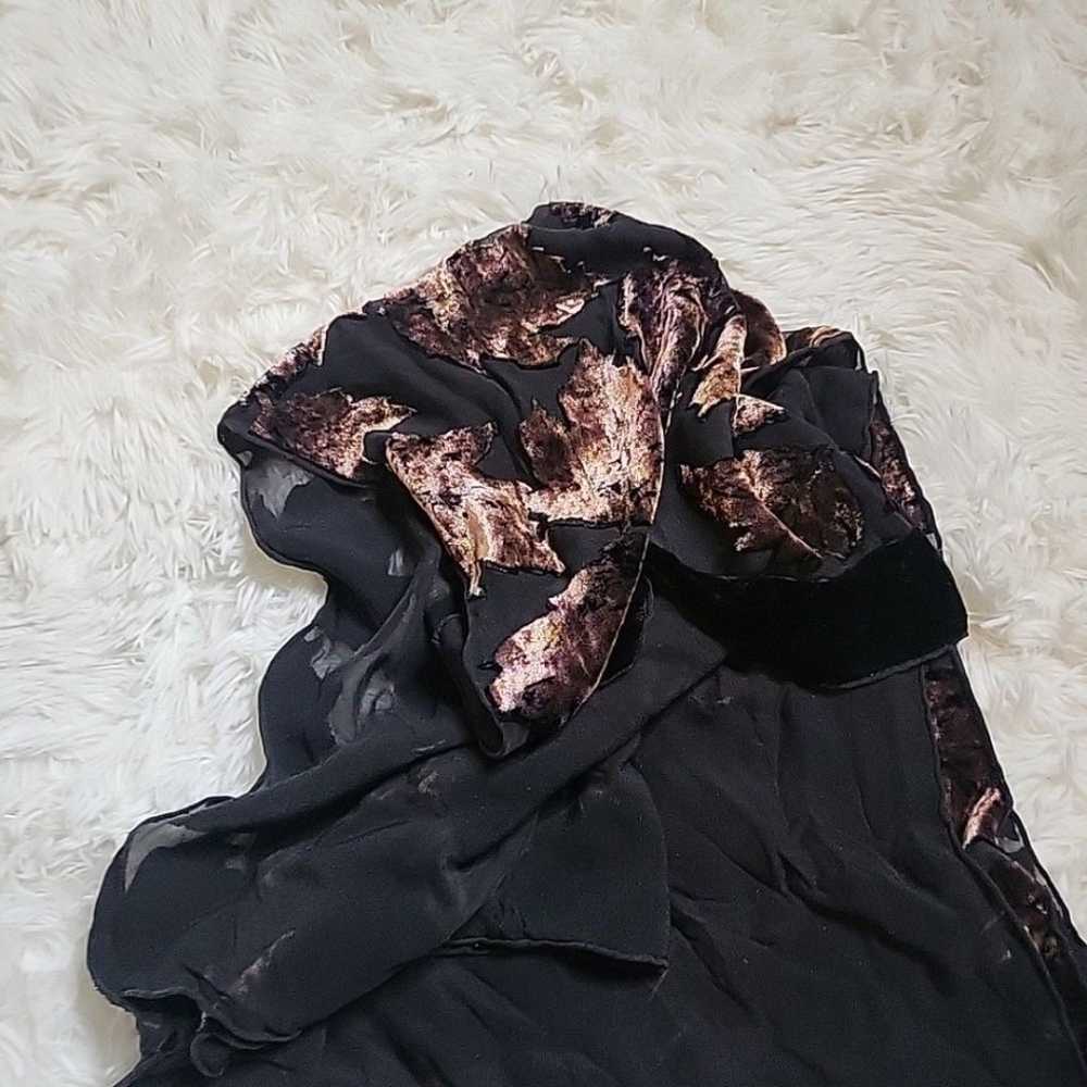 Vintage 90s Y2K Whimsygoth Small Velvet Scarf w/ … - image 9