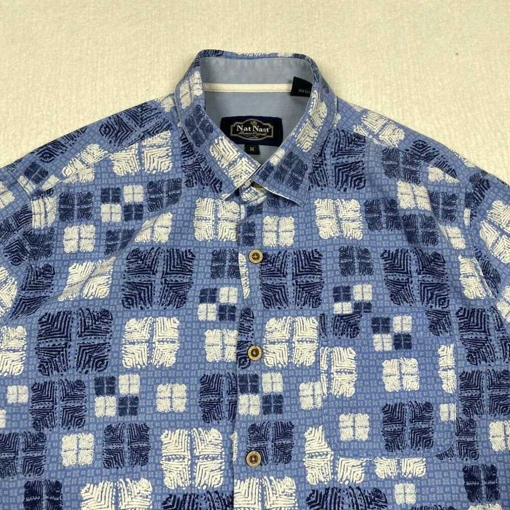 Nat Nast Nat Nast Shirt Mens Medium Blue Geometri… - image 2