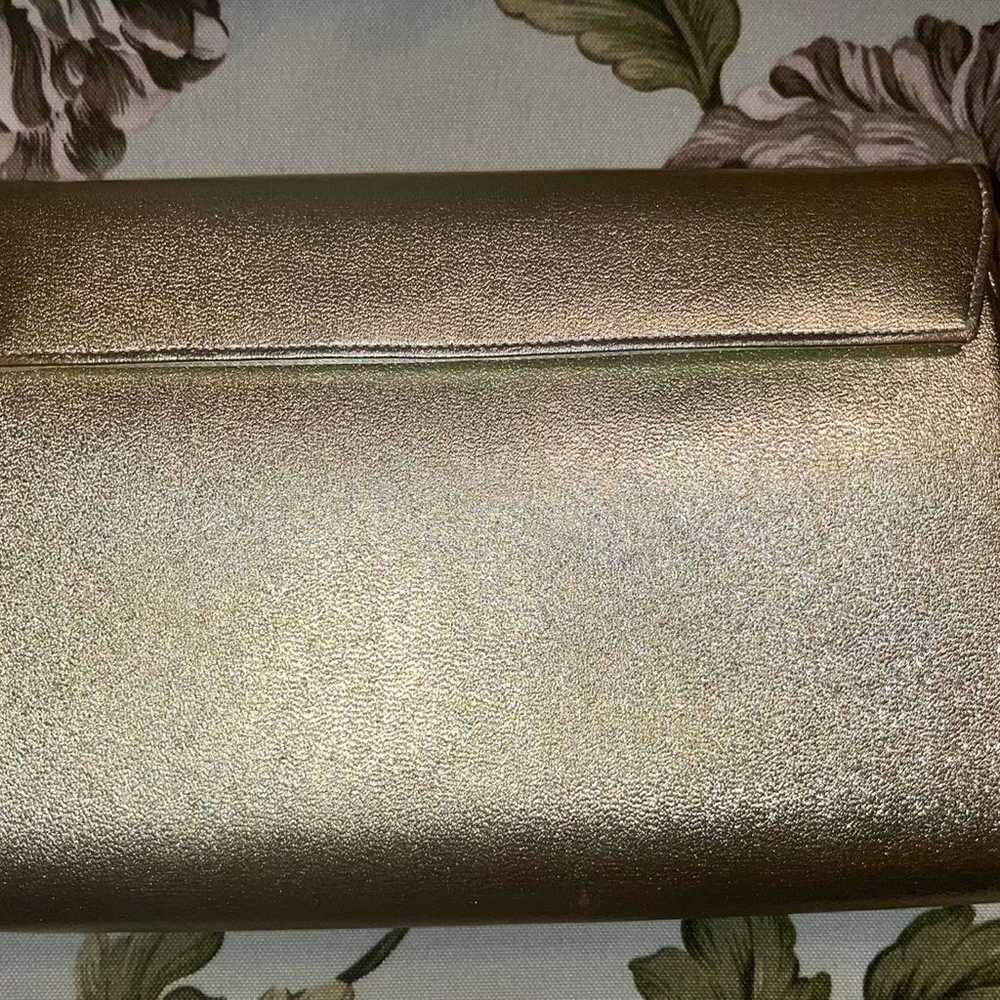 Vintage Miss Lewis Metallic gold clutch - image 3