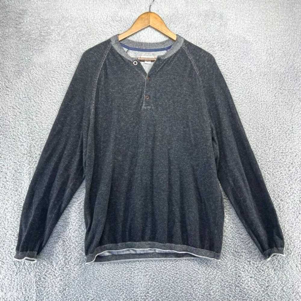 Henleys 32 Bar Blues Sweater Men's Medium Gray Co… - image 1