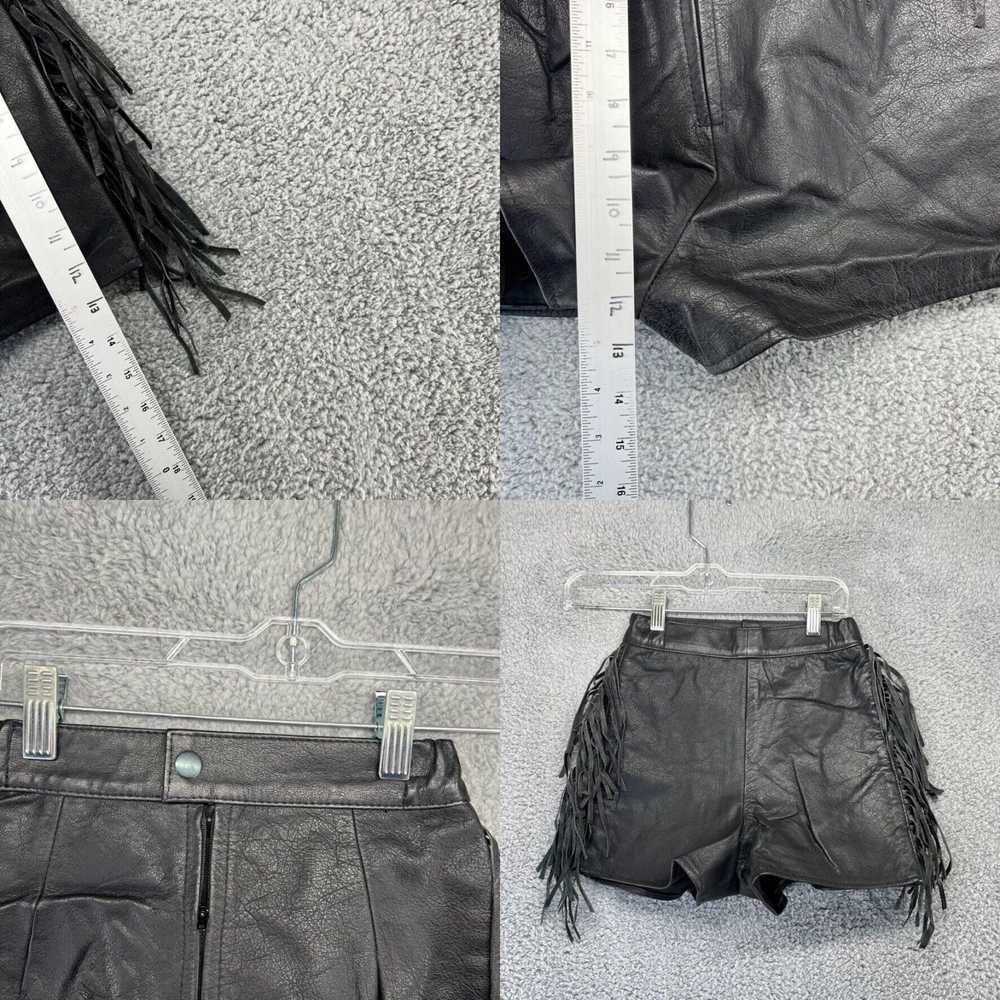 Vintage Vintage Leather Shorts Women's 3/4 Black … - image 4