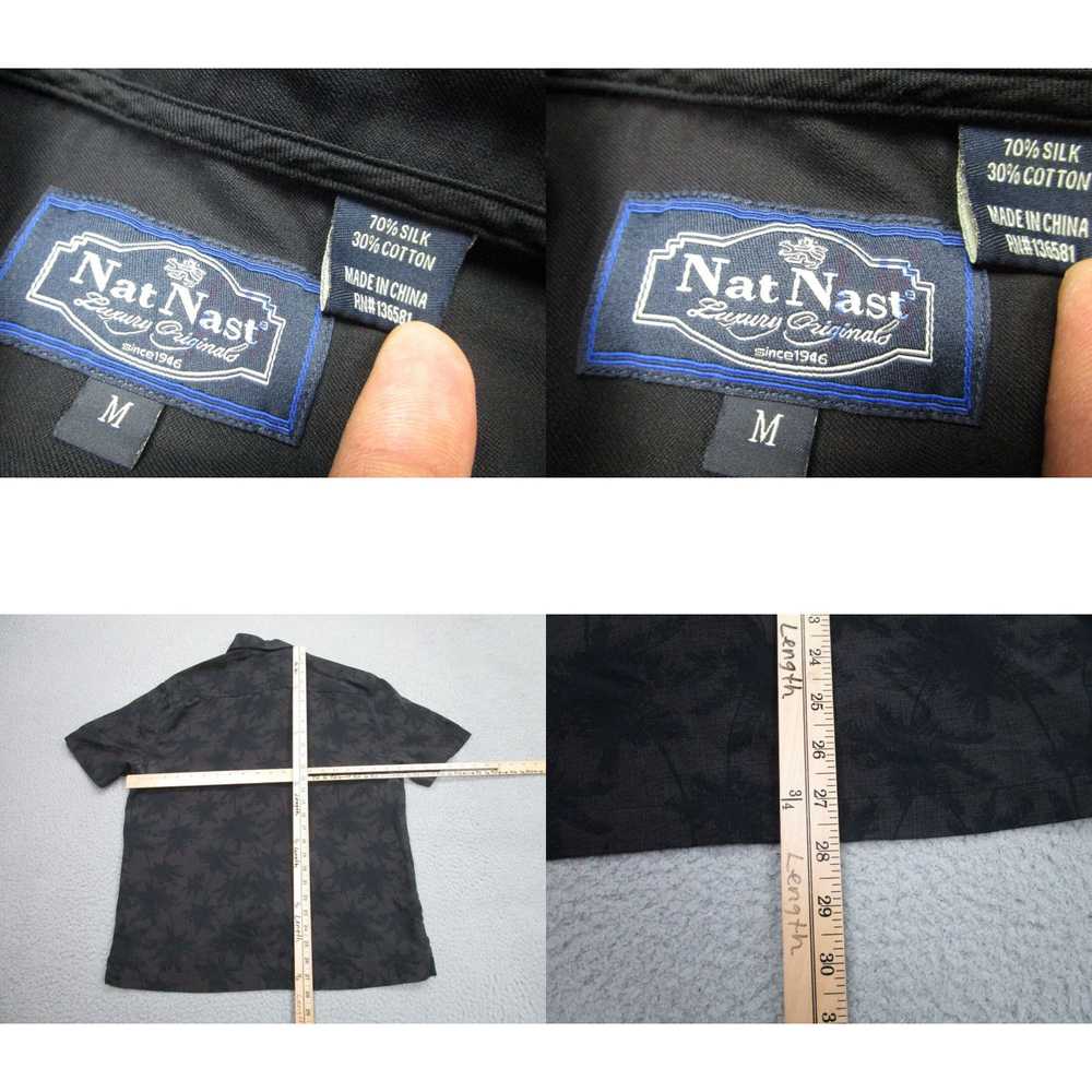 Nat Nast Nat Nast Shirt Mens M Black Brown Silk F… - image 4